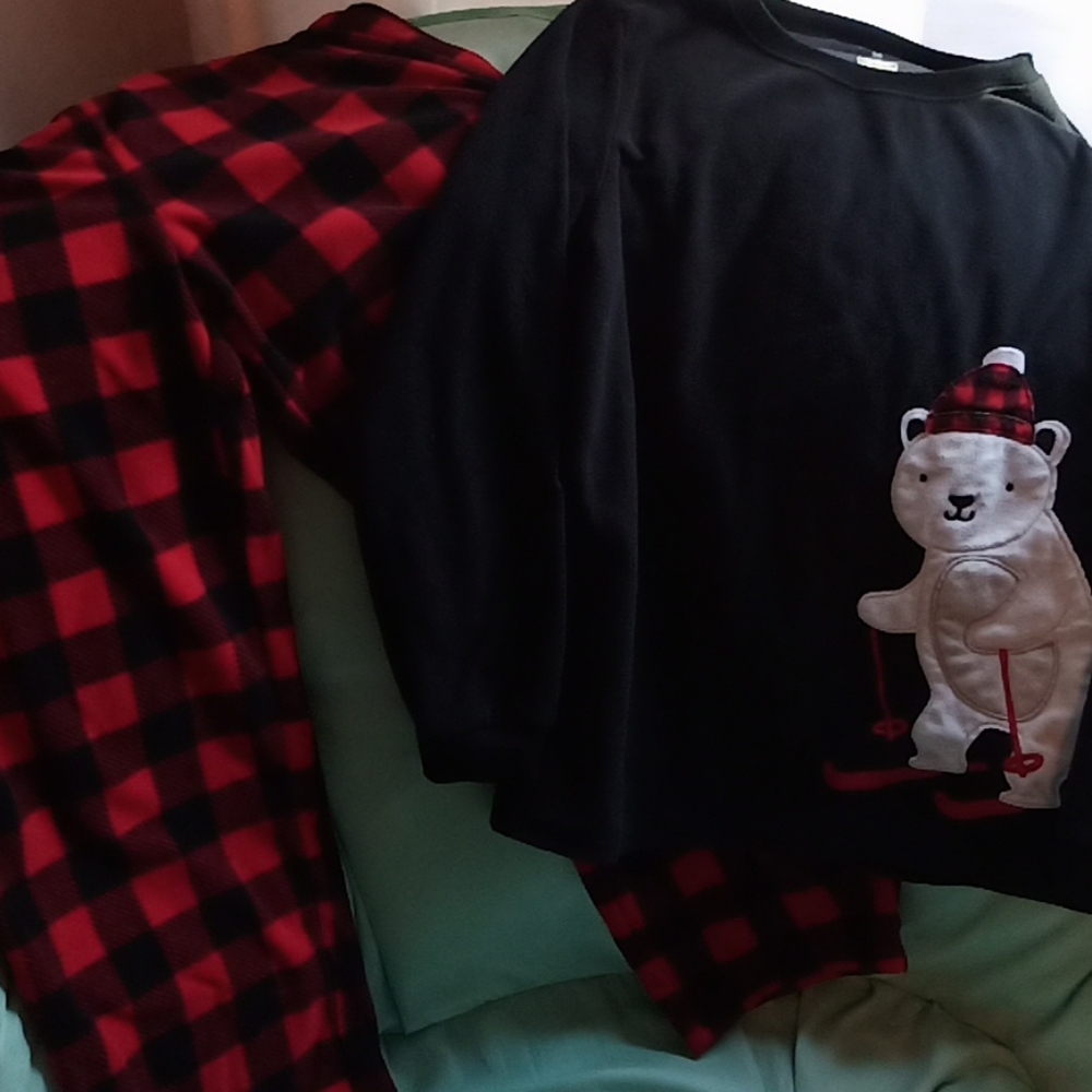 Fuzzy Checker Board Pajama Set